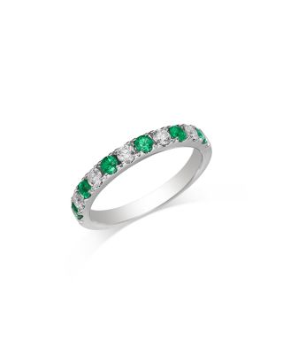 Bloomingdale's Fine Collection - Emerald & Diamond Band in 14K White Gold