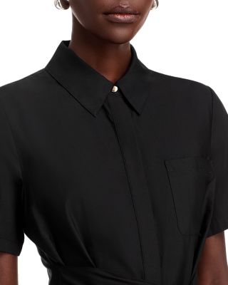 Megan Tie Front Midi Shirt Dress