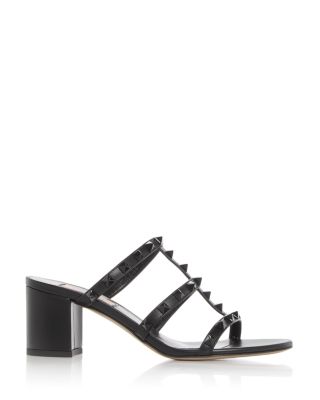 Women's Rockstud Block Heel Slide Sandals