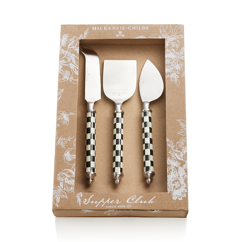 Mackenzie-childs Supper Club Courtly Check Cheese Knife Set