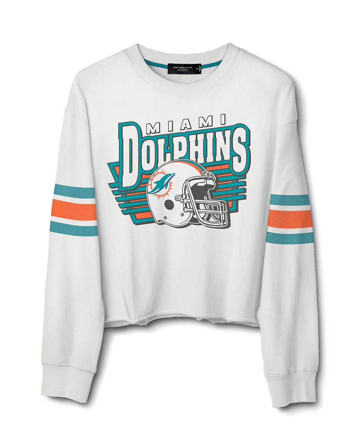 Junk Food Clothing Women's Nfl Miami Dolphins Kickoff Crop Crew Fleece Sweatshirt