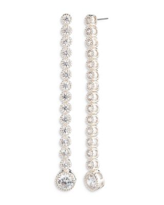 Ralph Lauren - Cubic Zirconia Tennis Linear Drop Earrings in Silver Tone