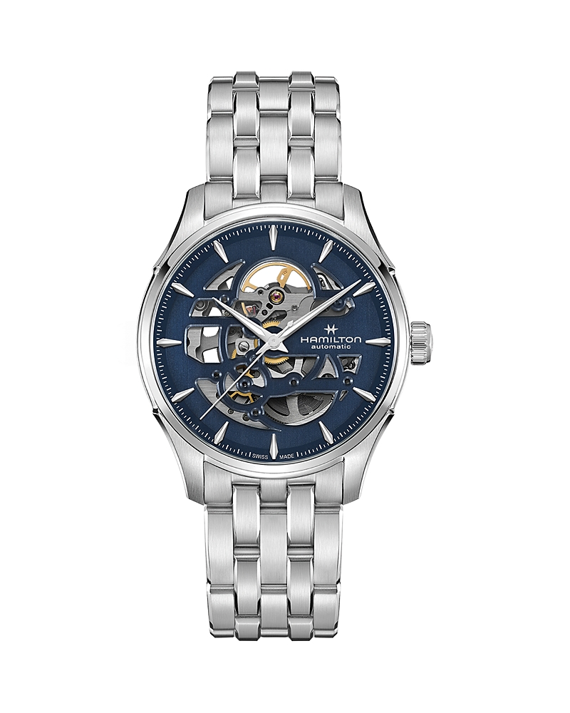 Hamilton Jazzmaster Skeleton Auto In Blue/silver