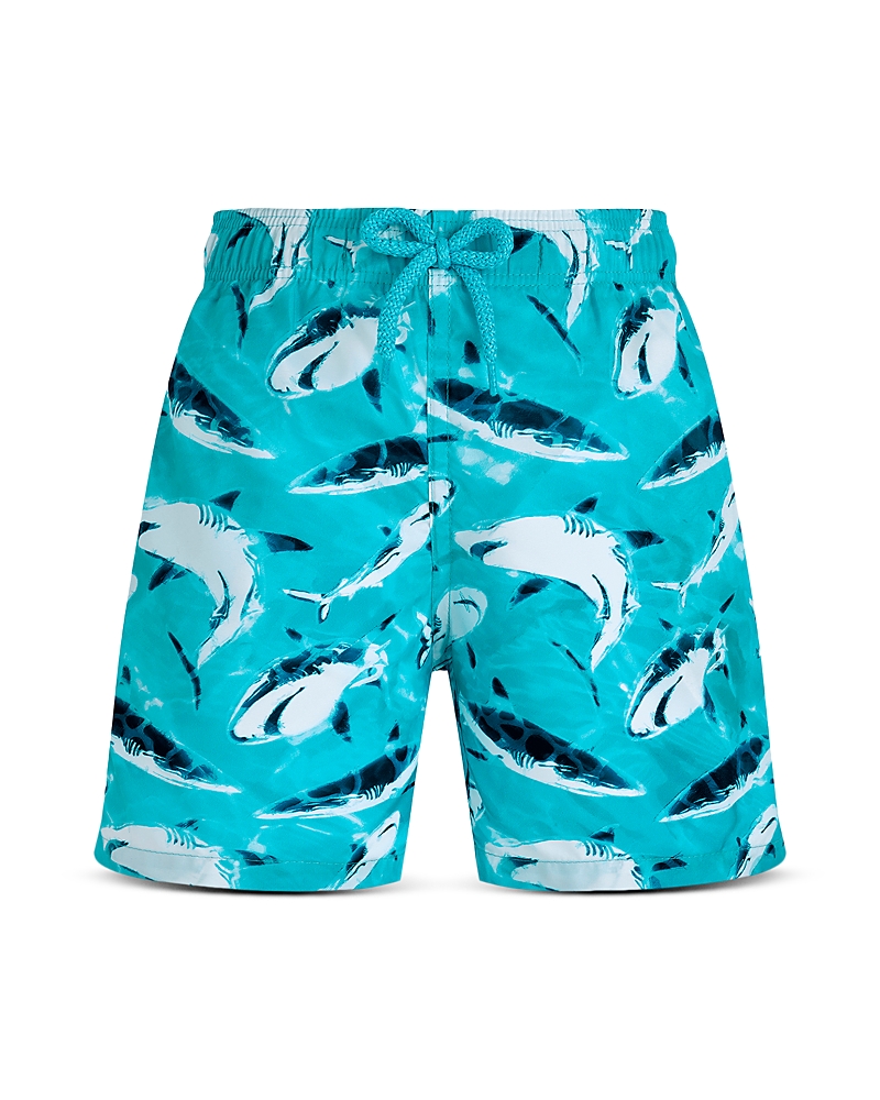 Vilebrequin Boys' Jihin Printed 4 Swim Shorts - Little Kid, Big Kid In Spry Lagoo
