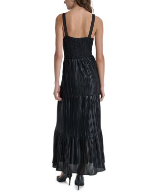 Foil Pliss&eacute; Sleeveless Dress