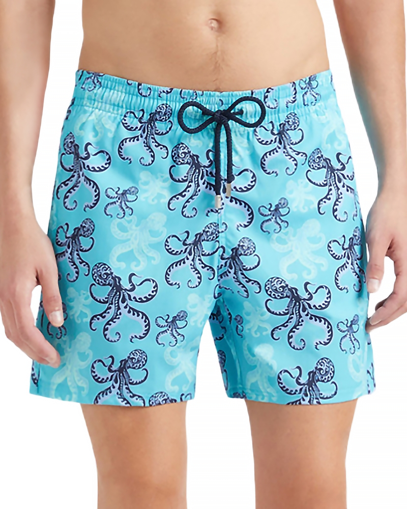 Vilebrequin Poulpes Swim Shorts In Blue Geo