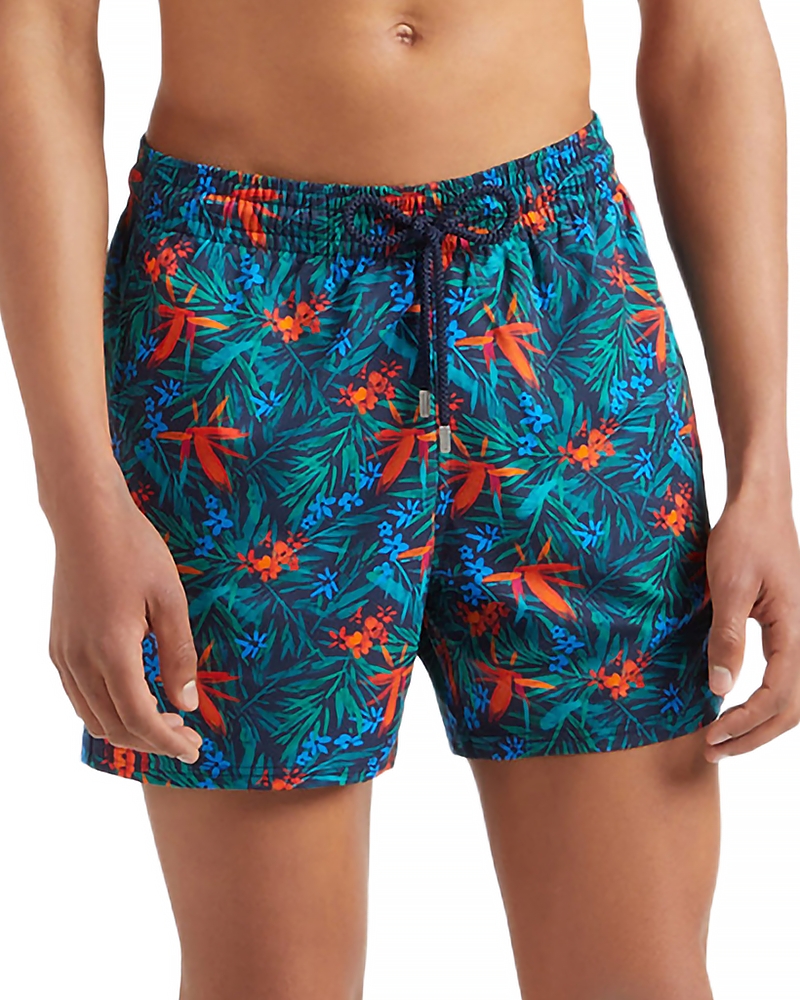 Vilebrequin Moorise Straight-leg Mid-length Printed Swim Shorts In Blue