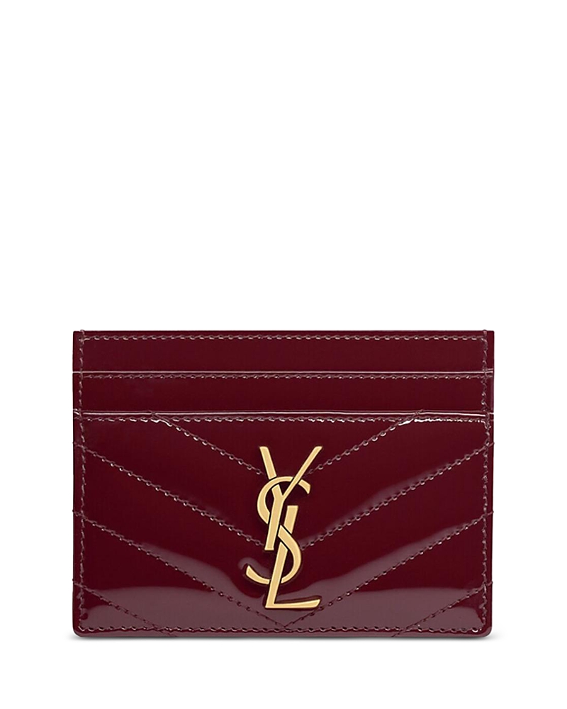 Saint Laurent Cassandre Matelasse Card Case in Patent Leather