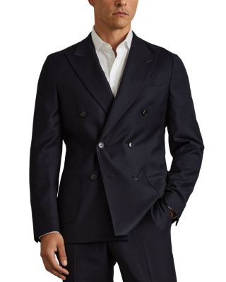 REISS - Combo Flannel Regular Fit Double Breasted Tuxedo Jacket