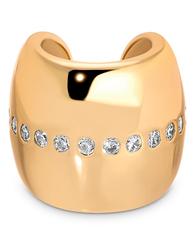 Ettika Center Cubic Zirconia Line Single Chunky Ear Cuff In Gold
