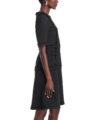 Metallic Tweed Geo Stripe Dress