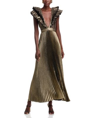 L'IDEE - Tuileries Metallic Ruffled Gown