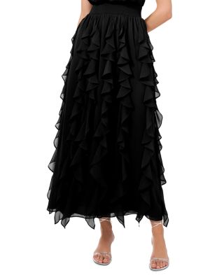 Sleeveless Cascading Ruffle Maxi Dress