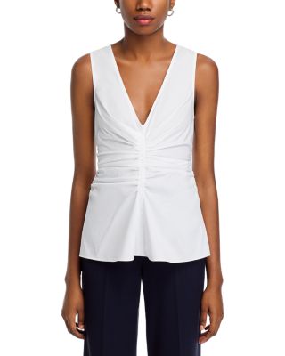 Aidan Ruched V Neck Top