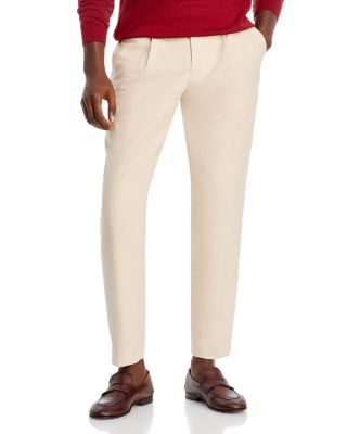 BOSS - Cotton & Cashmere Regular Fit Pleated Pants