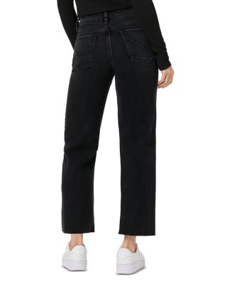 Remi Mid Rise Ankle Straight Jeans in Fade to Black