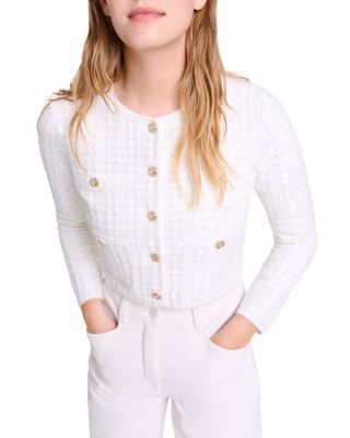 Maje - Mirtaly Sequin Warp Knit Cardigan