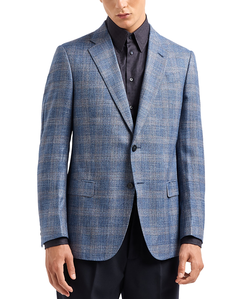Emporio Armani Notch Lapel Plaid Blazer