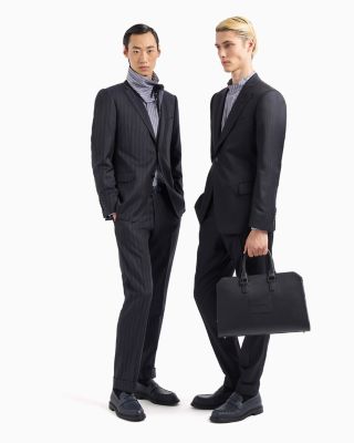 Slim Fit Striped Wool Suit