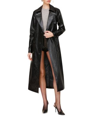 Avec Les Filles - Faux Leather Trench Coat