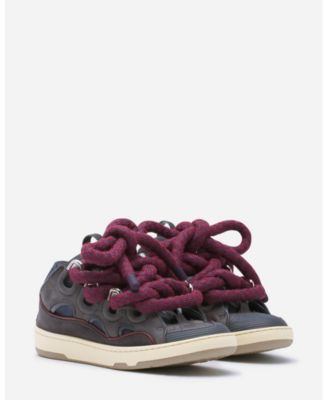 Women&#39;s Curb Sneakers in Leather with Snake Laces