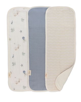 Crane Baby Cove Beach Life Baby Burp Cloths, 3 Pack