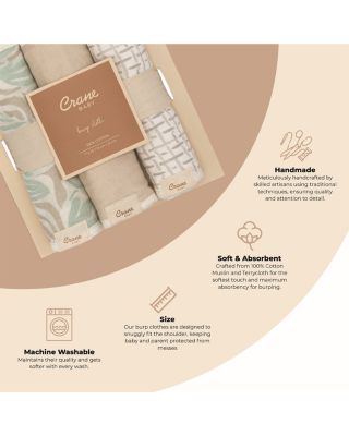 Cove Beach Life Baby Burp Cloths, 3 Pack