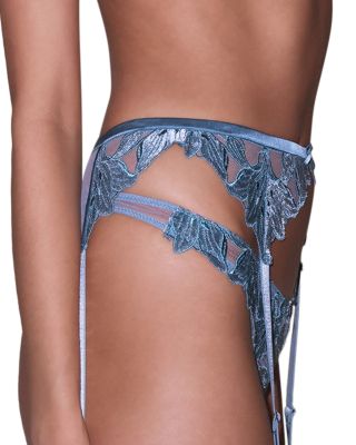 Velvet Lily Embroidered Garter Belt