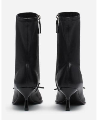  Women&#39;s Bow Ankle Boots In Leather