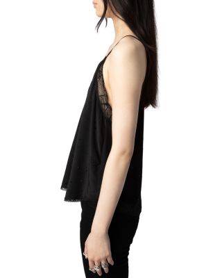 Silk Lace Trim Embellished Cami