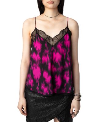 Zadig & Voltaire - Christy Silk Printed Lace Trim Cami