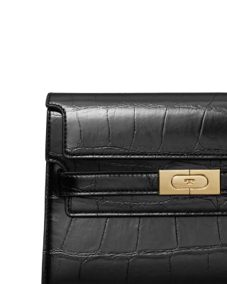 Lee Radziwill Croc Embossed Shoulder Bag