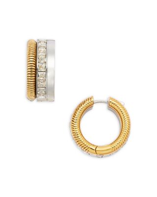 DEMARSON - Jara Crystal Hoop Earrings in 12K Gold Plated