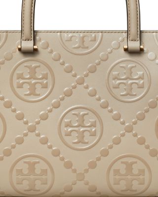 T Monogram Embossed Square Tote