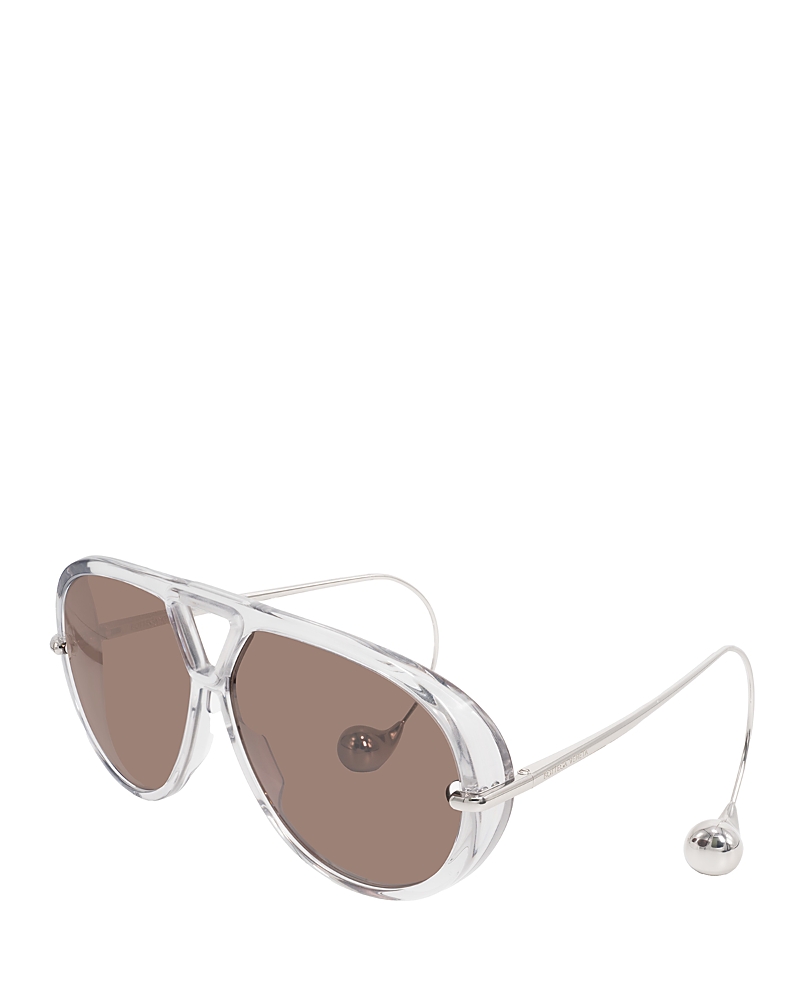 Bottega Veneta Fashion Show Drop Earring Geometrical Sunglasses, 63mm