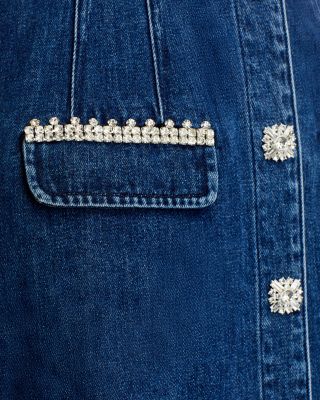 Denim Rhinestone Trim Dress