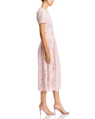 Pink Lace Embellished Midi Dress