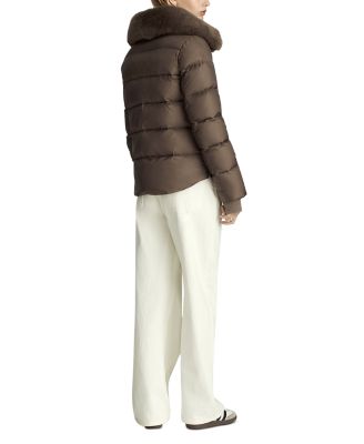 Vera Shearling Trim Down Coat 