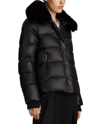 Vera Shearling Trim Down Coat 