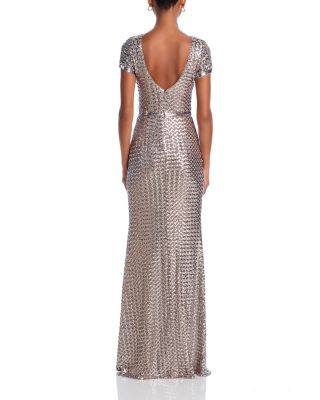 Belted Sequin Gown - Exclusive