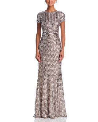 Belted Sequin Gown - Exclusive