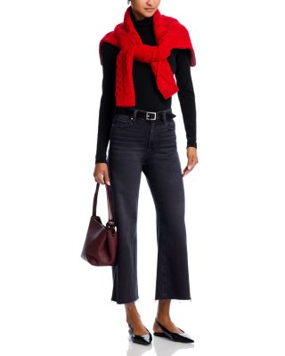 Anessa High Rise Wide Leg Ankle Jeans in Black Lotus