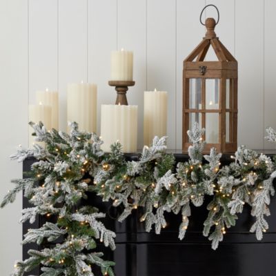 Seasonal LLC - Dandan Pine 9' Flocked Garland with LED Lights