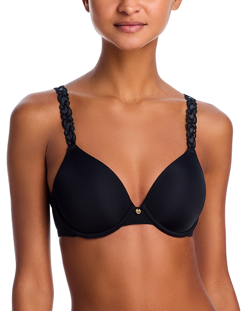 Natori Pure Luxe Custom Coverage Contour Underwire Bra In Black