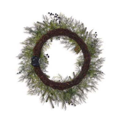 Blueberries & Harmony Bells 30" Wreath with Fairy Lights
