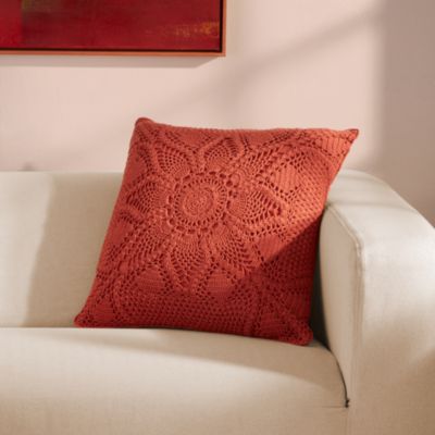 Olivia Crocheted Decorative Pillow, 20&amp;quot; x 20&amp;quot;