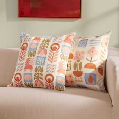 Scandi Fun Embroidered Print Decorative Pillow, 20&amp;quot; x 20&amp;quot;