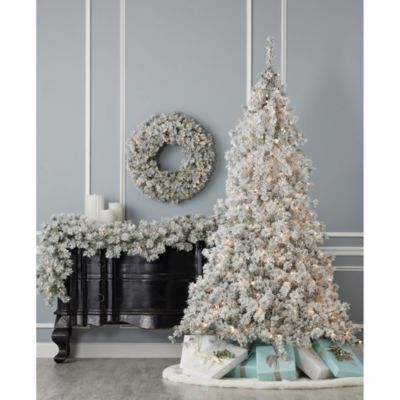 Flocked Winter Fir 6.5' Tree with Warm White LED Lights