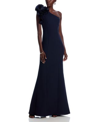 Teri Jon by Rickie Freeman - Pleated Ruffle Evening Gown