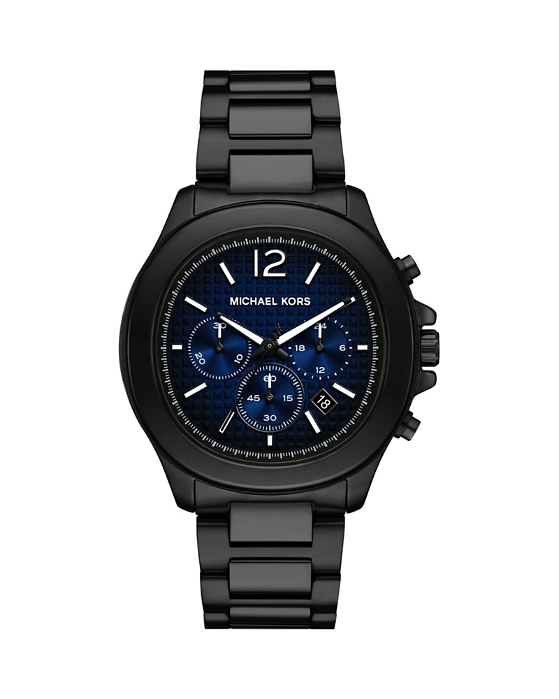 Michael Kors Oversized Sage Black-tone Watch In Blue/black